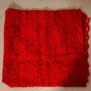 Vibrant Red Lace Fabric